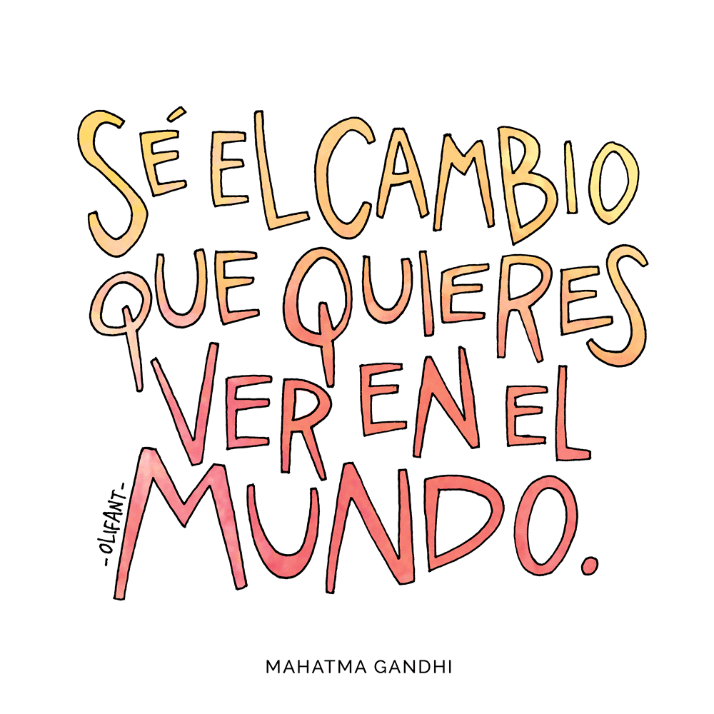 frase dibujada de gandhi