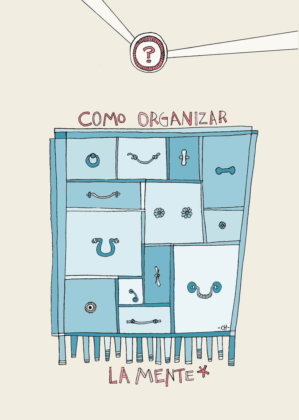 dibujo cajonera para organizar la mente